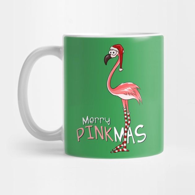 Merry Pinkmas Christmas Flamingo in Santa Costume by SkizzenMonster
